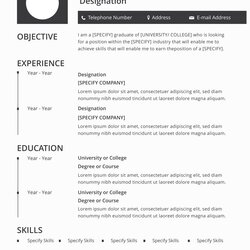 Excellent Free Blank Resume And Template In Adobe Microsoft Word Editable Click