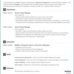 Supreme Free Printable Professional Resume Template Example Of