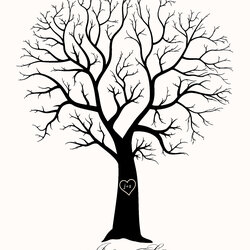 High Quality Best Images Of Printable Tree Drawings Winter Clip Art Template Fingerprint Coloring Via