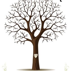 Fingerprint Tree Template Images Crazy Gallery Leaves Wedding Printable Family Branches Worksheets Drawing