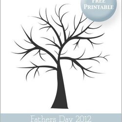 Sublime Free Printable Fingerprint Tree Template Family Baby Shower Thumbprint Templates Boy Guest Book Trees