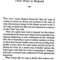 Spiffing Templates From They Say How To Respond Chapter