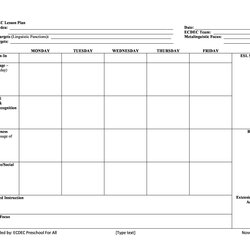 Exceptional Free Lesson Plan Templates Common Core Preschool Weekly Editable Marvelous