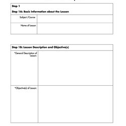 Superior Printable Elementary Lesson Plan Template Templates