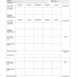 Superlative Lesson Plan Template Printable Free Schedule Blank Preschool Plans