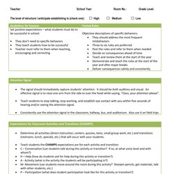 Great Classroom Management Plan Templates Examples Kb