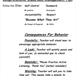 Superlative Classroom Management Template Documents Plan Templates Examples Example Comprehensive Sample