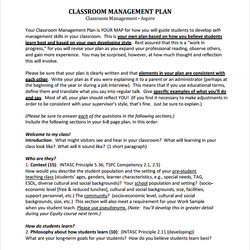 The Highest Standard Free Sample Classroom Management Plan Templates In Ms Word Template