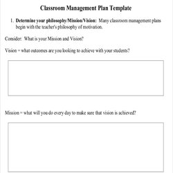 Admirable Classroom Management Plan Templates Free Word Format Download Template Blank