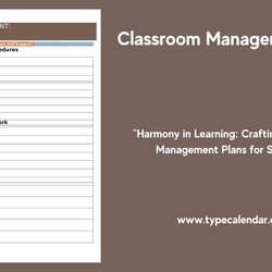 Outstanding Free Printable Classroom Management Plan Templates
