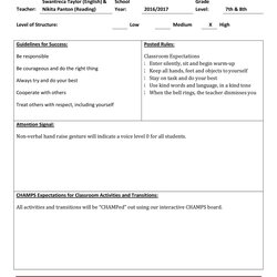 Very Good Classroom Management Plan Templates Examples