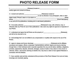 Outstanding Free Photo Release Form Word