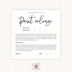 Worthy Photo Print Release Form Card Template Strawberry Kit Photographer