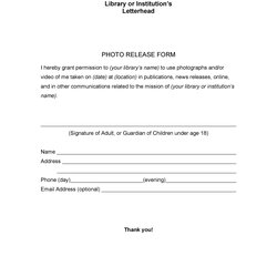 Capital Free Photo Release Form Templates Word Template Lab