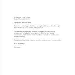 Outstanding Email Resignation Letter Templates Free Word Format Download Sample Template Letters