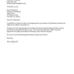 Fantastic Resignation Letter Example Email Daily References Basic