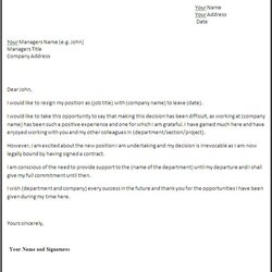 Fine Resignation Letter Example Free Word Templates Template Formats Button