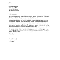 Superlative Resignation Letter Template