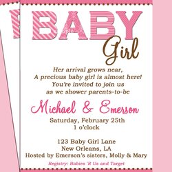 Worthy Baby Shower Invitation Printable Or Printed With Free Shipping Invitations Wording Girl Invite Invites