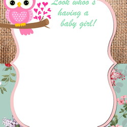 Superior Printable Baby Shower Invitations Free Templates Owl