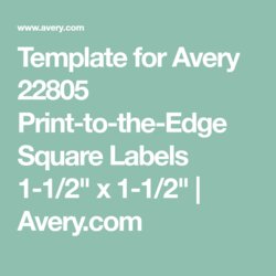 Terrific Template For Avery Print To The Edge Square Labels