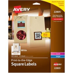 Capital Avery Easy Peel White In Laser Pack