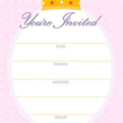 Sterling Free Printable Birthday Invitation Template Invitations Templates Party Princess Cards Unicorn Blank