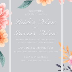 Excellent Simply Classic Invitation Templates Editable Word Blush And Rose