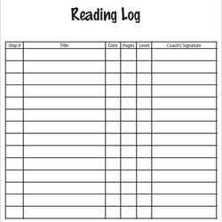 Terrific Reading Log Templates Free Printable Word Excel Formats Template Daily Logs Book Grade Sample Pages