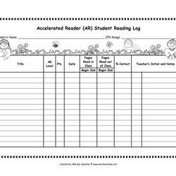 Supreme Printable Reading Log Templates For Kids Middle School Adults
