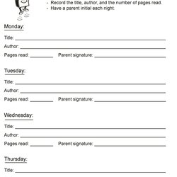 Legit Printable Reading Log Templates For Kids Middle School Adults Logs Template
