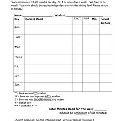 Peerless Printable Reading Log Templates For Kids Middle School Adults Template