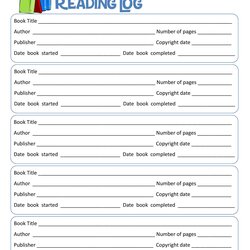 Superior Printable Reading Log Templates For Kids Middle School Adults