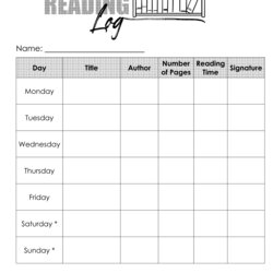 Magnificent Free Printable Reading Log Template Bullet Journal Traditional Logs Weekly