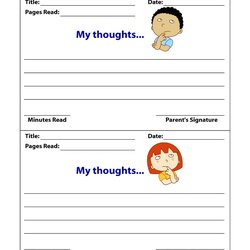Admirable Printable Reading Log Templates For Kids Middle School Adults Template Thoughts Primary