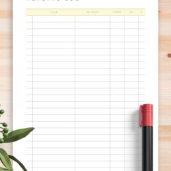 Worthy Download Printable Simple Reading Log Template