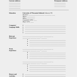 Exceptional Free Blank Resume Templates For Microsoft Word Best Professional Curriculum Vitae Bio Job Blanks