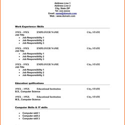 Preeminent Free Printable Blank Resume Blanks Formats Template Professional List