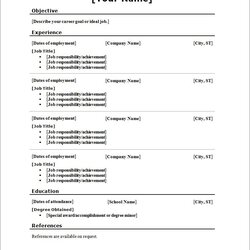 Matchless Free Printable Blank Resume Format Office Stirring Sample Proportions Dreaded Resumes Template