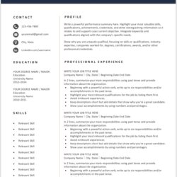 Fine Free Printable Sample Resume Templates Jobs Marketing