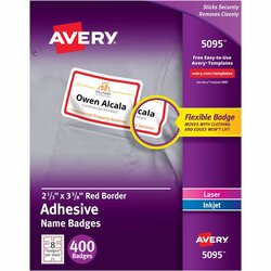 Great Avery Name Badge Template Guru Badges Flexible Adhesive Laser