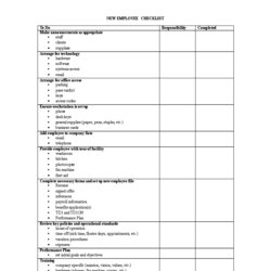 Perfect Generic New Employee Checklist How To Create Templates