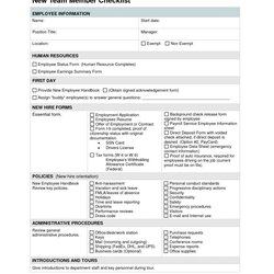 Peerless New Employee Checklist Templates Hire Template File Personnel Forms Orientation Resources Excel Form