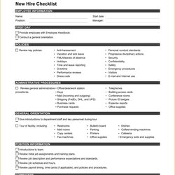 Out Of This World New Hire Employee Checklist Template Example Driver Evaluation Business Server Microsoft