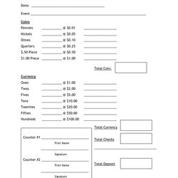 Spiffing End Of Day Cash Register Report Template Count Sheet Balance In