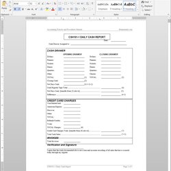 Great End Of Day Cash Register Report Template New Creative Ideas