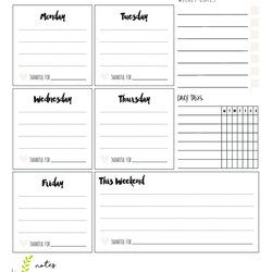 Preeminent Weekly Planner Template Printable Forms Word Schedule Planners Templates Choose Board School