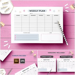 Smashing Weekly Planner Page Template Free Download Cute