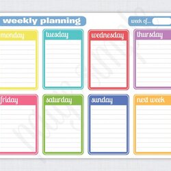 Wonderful Weekly Planner Free Printable Paige Simple Template Calendar