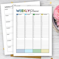 Worthy Free Printable Weekly Planner Templates To Help You Schedule Your Life